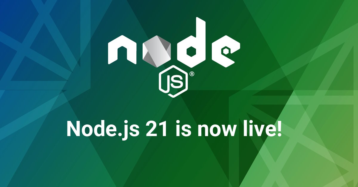 Node.js 21 is now available! Node.js 20 is being promoted to long-term support (LTS). Main updates: ⚡ V8 JavaScript engine updated to 11.8 🤝 Stable WebStreams 🧪 A new experimental flag to flip module defaults 🏃 Updates to test runner hubs.la/Q025HG8t0