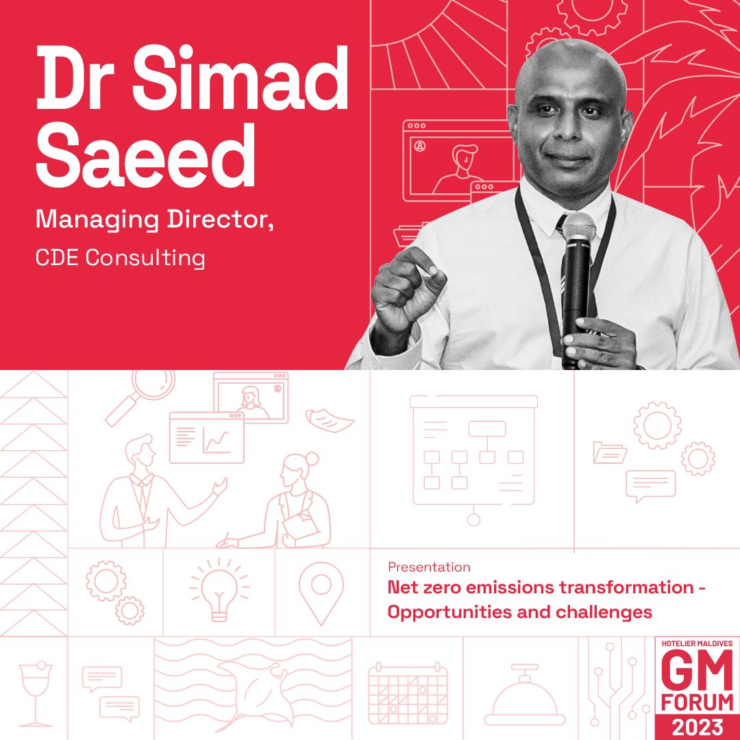 hoteliermv's tweet image. Thrilled to announce a dynamic addition to the Hotelier Maldives GM Forum 2023! Dr Simad Saeed, Managing Director of CDE Consulting, will enlighten us with 'Net Zero Emissions Transformation – Opportunities and Challenges.' 

#HotelierMaldives #Sustainability #NetZeroEmissions