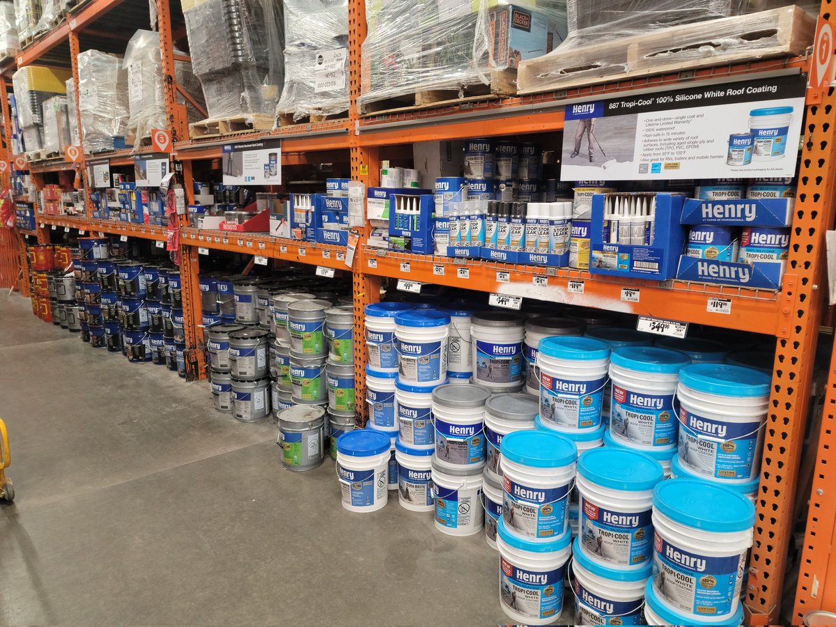 Holland Tunnel Home Depot ready for all your roof coatings/Wet Patches.  Have Henry walk your commercial roof and get you set with all you need.