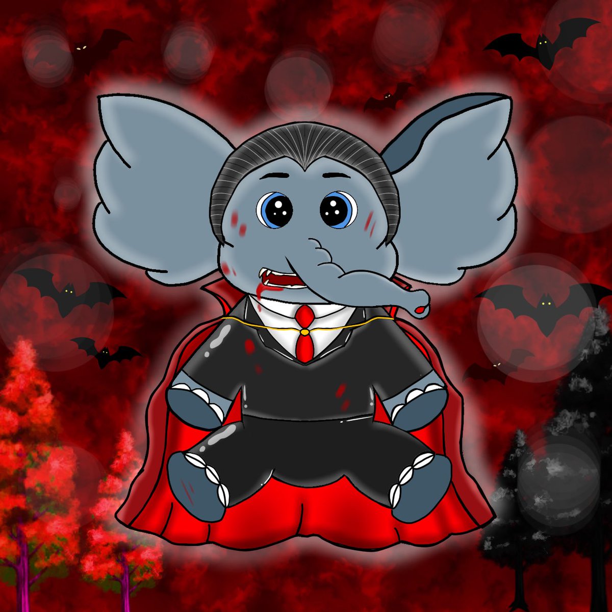 🧛‍♀️ NEW DROP 🧛‍♀️ Vampire #125 Baby Elephant is now available on opensea !!! Share me your thoughts as always fam 🔥 I love him !! Let’s grab him fast !! 🔥🔥🔥 opensea.io/assets/matic/0… #StylishBabyElephants