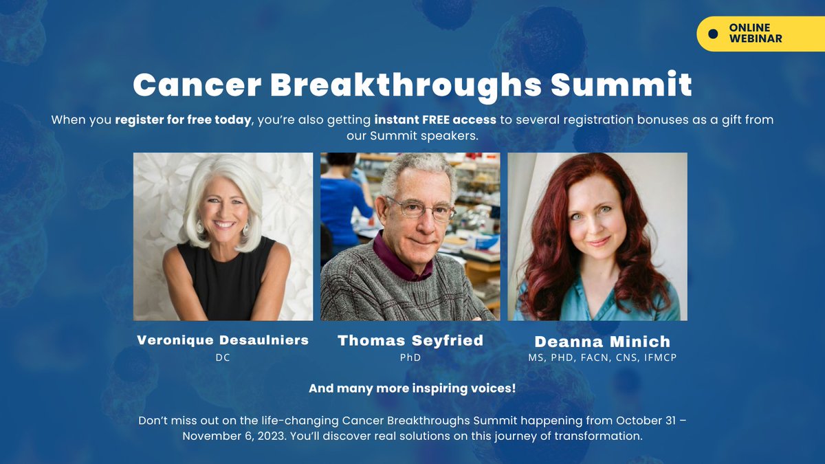 Join us at the upcoming Cancer Breakthroughs Summit, where leading 
integrative experts will equip you with confidence and knowledge, 
dispelling any fear you may have had about a cancer diagnosis.
Register for free today here:
drtalks.com/cancer-breakth…
#CancerAwareness #Health