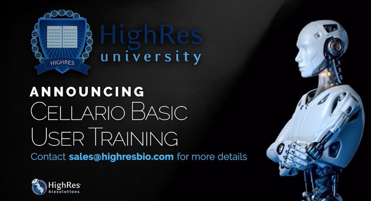 HighResBio's tweet image. Private, specialized training sessions are still available for Cellario Basic Training. Grab your spot before the end of the year. Contact sales@highresbio.com to reserve your preferred training session dates #cellario #labsoftware #labautomation #software #training