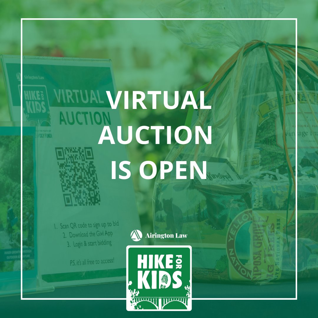 🎊Our Virtual Auction is OPEN!!🎊

Sign up (for FREE) to bid here: secure.qgiv.com/event/hikeauct…

Auction will be live Monday, October 16th to Sunday, October 22nd at 5:00PM😎