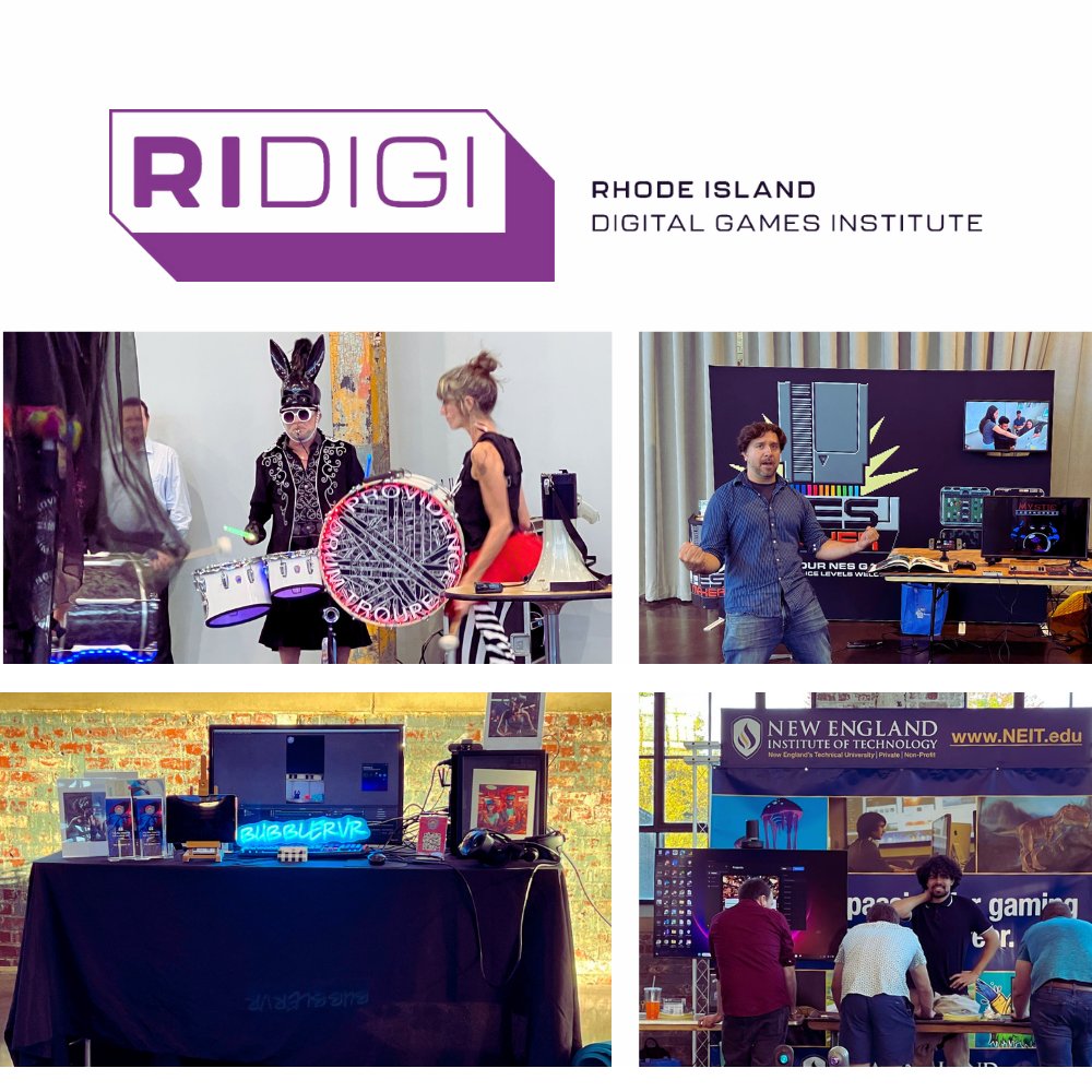 RIHub / RI Startup Launch Party welcomed Speakers Billy Thalheimer and Moya Cahill, P.Eng. There were many high-quality startups in digital, food, and consumer products. 

NEIT / RIDigi students and Skills for Rhode Island's Future interns demonstrated their latest digital games.