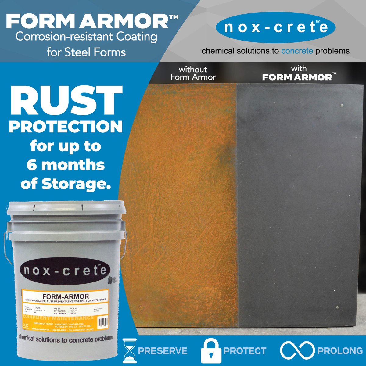 NoxCrete's tweet image. Form Armor protects your steel forms from rain, snow and salt water, so your forms will be ready to go come next spring. Forms treated with Form Armor have a prolonged lifespan and increased longevity.

#precast #steelforms #precastconcrete #formwork #forming
