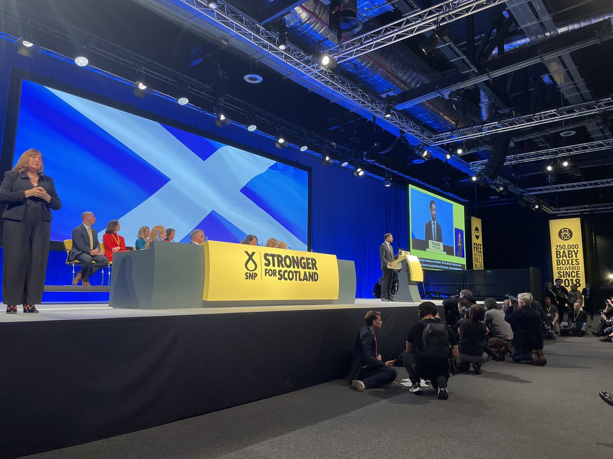 A serious, moving and inspiring speech from @HumzaYousaf as he makes his mark as First Minister and @theSNP Leader. Calm counsel on the international issues, practical help to tackle the cost of living and hope for Scotland’s future. We must all make it happen.