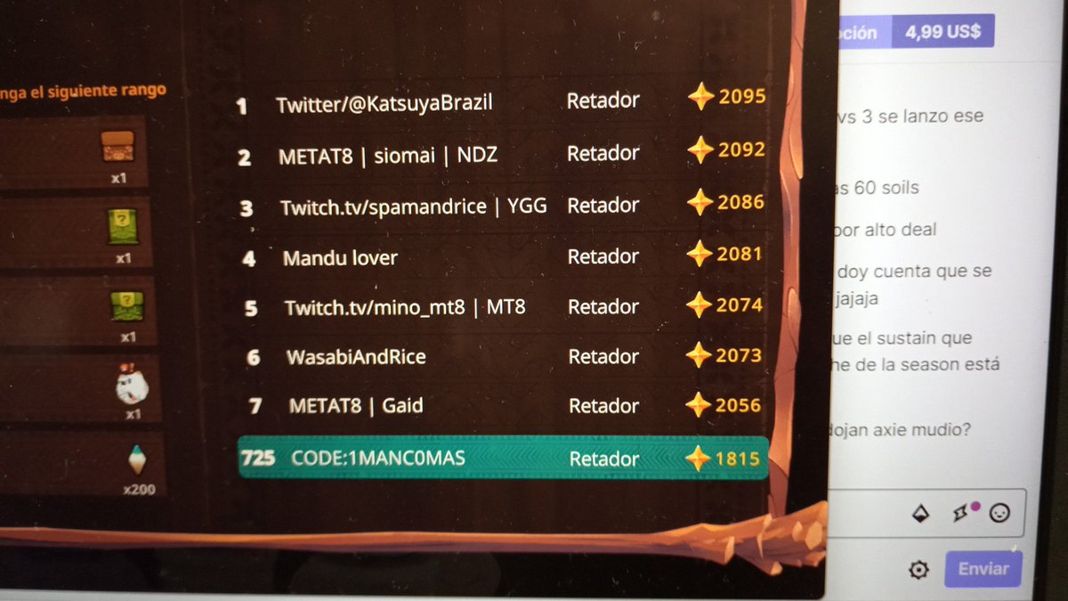 Ahí me quedo, espero no me saquen del top 1000