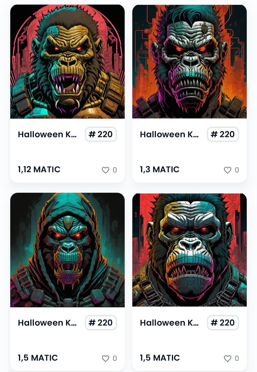 Sol_enia's tweet image. 🎃🚀 Now is the perfect time to grab Halloween Kong at the amazing price of 1.12 $MATIC! 

The upcoming Halloween promises surges. 🚀 

Are you ready for the impending bull run? 

opensea.io/collection/hal…

This opportunity can bring you a terrifyingly good treat! 👻💰 

#Kongs