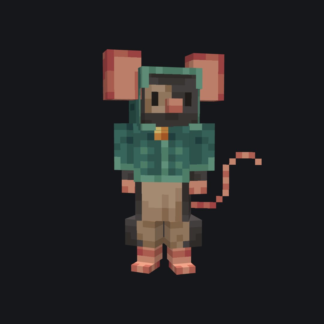 D1m1ne's tweet image. Mouse🐁

#Minecraft #Blockbench #lowpoly #pixelart