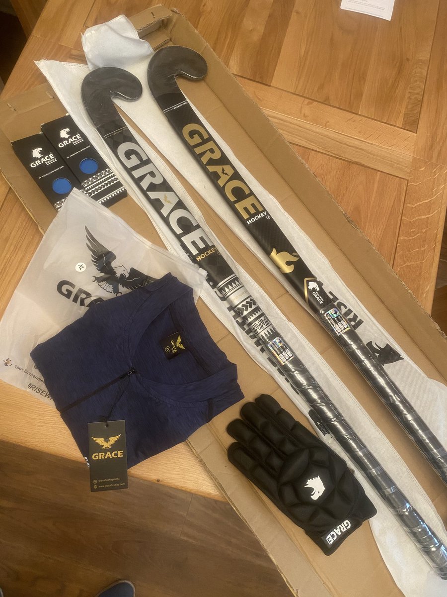 brian_cathie's tweet photo. Sponsorship package from @gracehockey arrived today, just in time for tonight’s game #risewithgrace# @ScotlandMaster1 @ThistlesHockey https://t.co/qcY66fQiI7