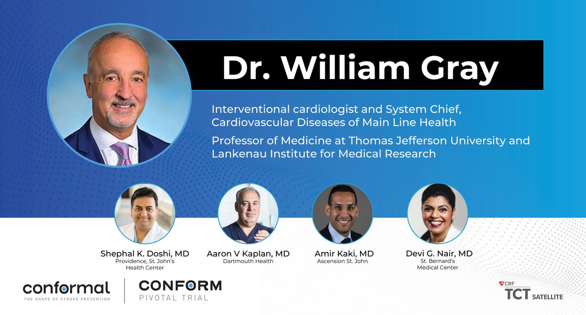 Meet our next panelist at our upcoming Breakfast Symposium at TCT: <a href="/DrBillGray/">William Gray</a>! Balancing his roles as cardiologist and Professor of Medicine, join us in welcoming him on October 25th from 6:30AM-7:30AM!

Check out our schedule at TCT: info.conformalmedical.com/tct2023schedule
#TCT2023