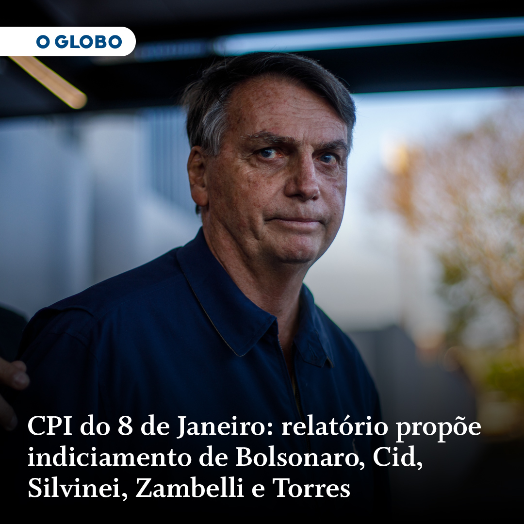 CPI do 8 de Janeiro: relatório propõe indiciamento de Bolsonaro