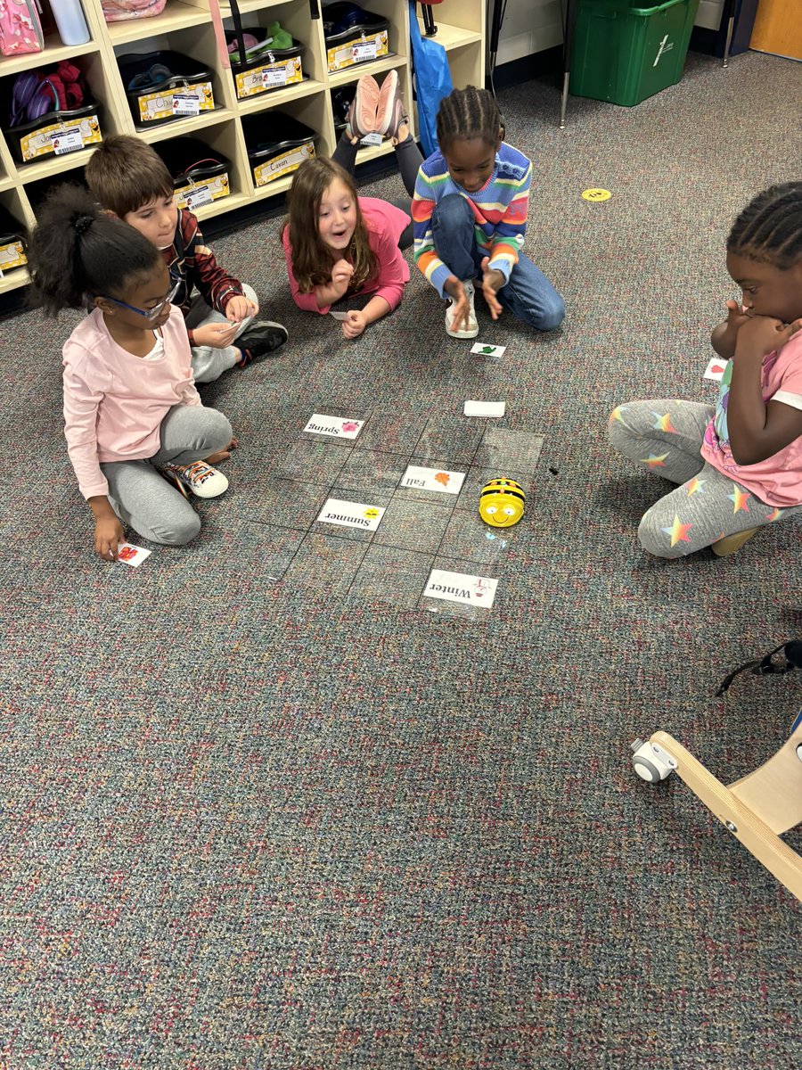 Kindergarten students having a blast with coding  @Patriots_Elem!!