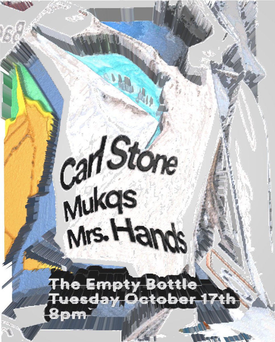 TONIGHT is the night heads of Chicago, come see @carlstone play live music at @theemptybottle. a rare opportunity 🥂 09:00 - Mrs. Hands 10:00 - Mukqs 11:00 - Carl Stone