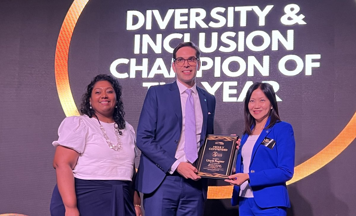 lloydsregister's tweet photo. Last week, LR's Singapore office was awarded 'Highly Commended' in the category of 'Diversity & Inclusion Champion of the Year' at @britchamsg's 24th Annual Business Awards, which celebrates exceptional UK-based businesses in Singapore. #Diversity #Inclusion #LifeAtLR https://t.co/K8BThOlDMg
