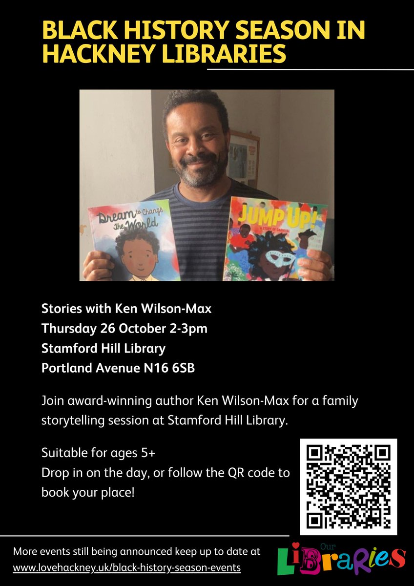 This Black History Month, Ken Wilson-Max, former writer-in-residence at @GPI_Archive, will be at Stamford Hill Library on Thursday 26 October at 2pm reading the GPI’s two children’s books. Book your place here: eventbrite.co.uk/e/stories-with…