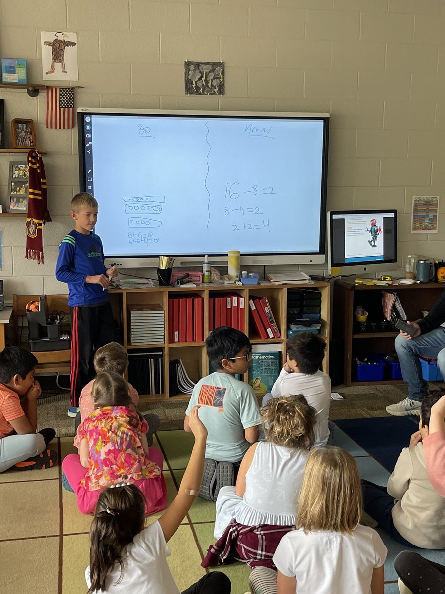 Mr Jinsky’s 2nd graders sharing strategies, comparing how they are alike and different from others! <a href="/iReady/">i-Ready</a> <a href="/WaukeshaSTEM/">Waukesha STEM</a>