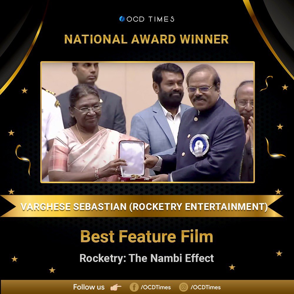 The award goes to both Producer and Director ✨
.
#OCDTimes #NationalAward #NationalAwards2023 #VargheseSebastian #RMadhavan #Rockety #RocketryTheNambiEffect