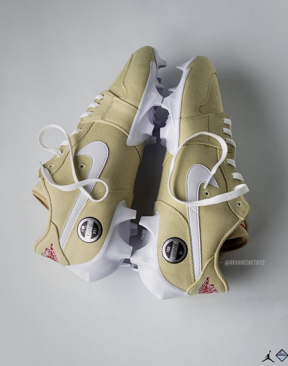 nicekicks's tweet photo. Deebo Samuel’s new “Fitted Cap” Air Jordan 1 Low PE Cleats 🪙 https://t.co/uld99PQx0d
