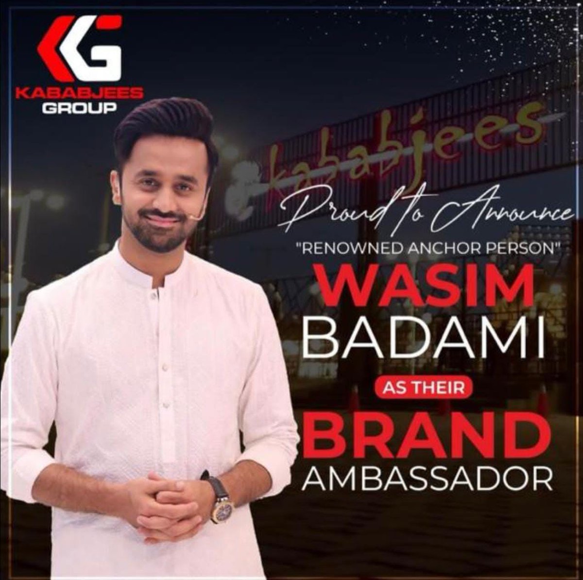 Famous restaurant chain Kababjees signed Waseem Badami as their brand ambassador.