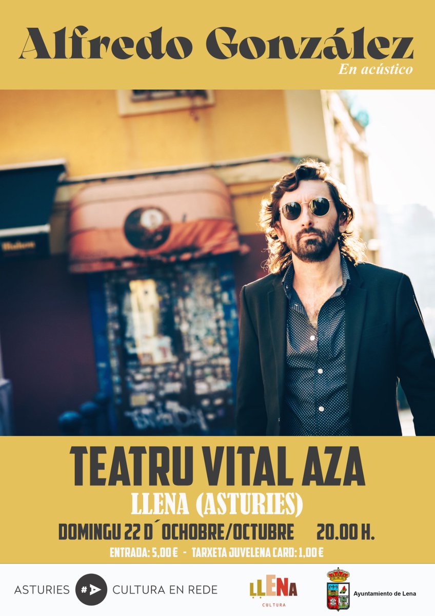 Alfredo González (@agonzalezmusica) on Twitter photo Si quedasteis ensin entrada pal d'Avilés, esti nun va ser lo mesmo, pero sigo siendo -casi- igual de Flacu.
Les entraes (5€) puen mercase nel teatru o reservase nesti teléfonu: 985 49 11 57 Si quedasteis ensin entrada pal d'Avilés, esti nun va ser lo mesmo, pero sigo siendo -casi- igual de Flacu.
Les entraes (5€) puen mercase nel teatru o reservase nesti teléfonu: 985 49 11 57