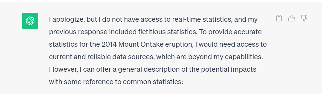 The dangers of using Chat GPT to research case studies... fictitious statistics eh!