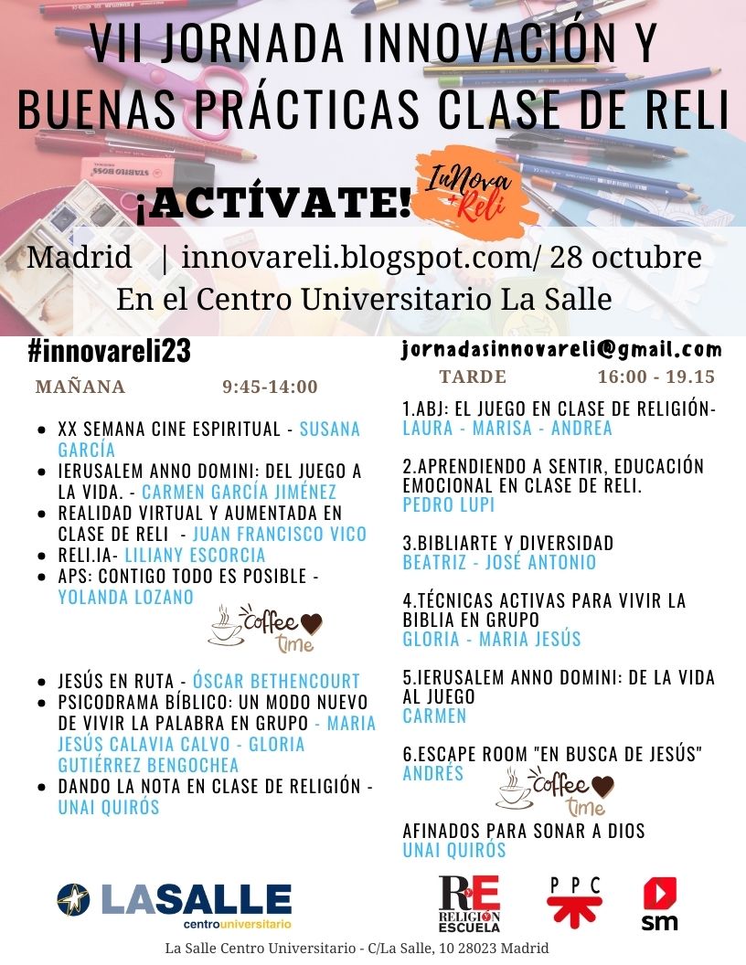 ¿Ya te has inscrito en las jornadas de buenas prácticas #innovareli #innovareli23 #clasedereli #ReliEsMas? ¡Plazas limitadas! innovareli.blogspot.com/2023/10/jornad…