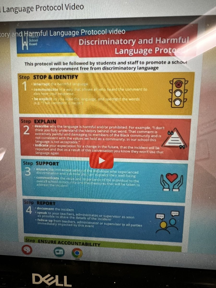 Students took the <a href="/HaltonDSB/">HDSB</a>'s Discriminatory and Harmful Language protocol and "Desmond-fied" it so that it is relatable at every grade level! Today we were looking at how we can intervene when and if we here this sort of language in the juniors grades! <a href="/DesmondHDSB/">Viola Desmond Public School</a>