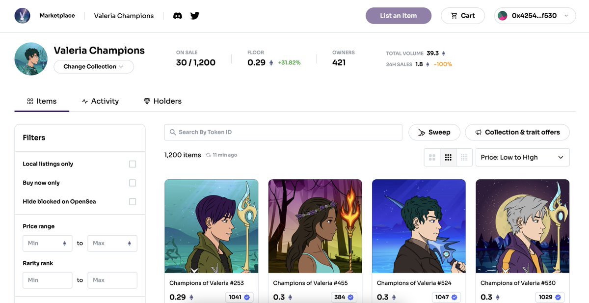 The Valeria Marketplace is Live!

The central hub for all Valeria Games NFT's. The Booster Pack airdrop will commence in the next 36 hours creating a new collection exclusively tradable in $VAL. 

Shoutout to <a href="/Snag_Solutions/">Snag</a> for putting this together.

market.valeriagames.com