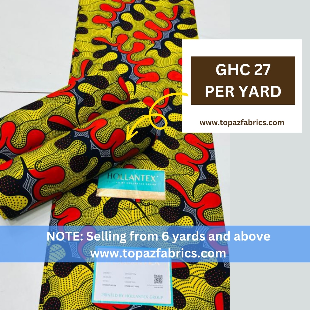 TopazFabrics's tweet image. Get this vibrant hollantex fabric at an affordable price on Ghana's number 1 online fabric shop.
Visit topazfabrics.com to place an order and have it delivered to you
Or call 0576138053/0553143044 for assistance.
#avoidtraffic
#trending
#onlinefabricshop
#viral
#fyp