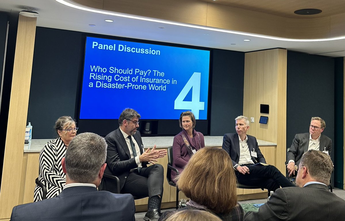 SimoneKrummaker's tweet photo. Do all the mechanisms and tools to close the global #protectiongaps and build #climateresilience already exist? “The more springs in the mattress the better the impact is absorbed”says Francisco Espejo Gil.
@ProfJarz Tom Clementi @PoolReinsurance Tina Kirby @MunichRe Anthony Bice https://t.co/Euy1Yj7aQD