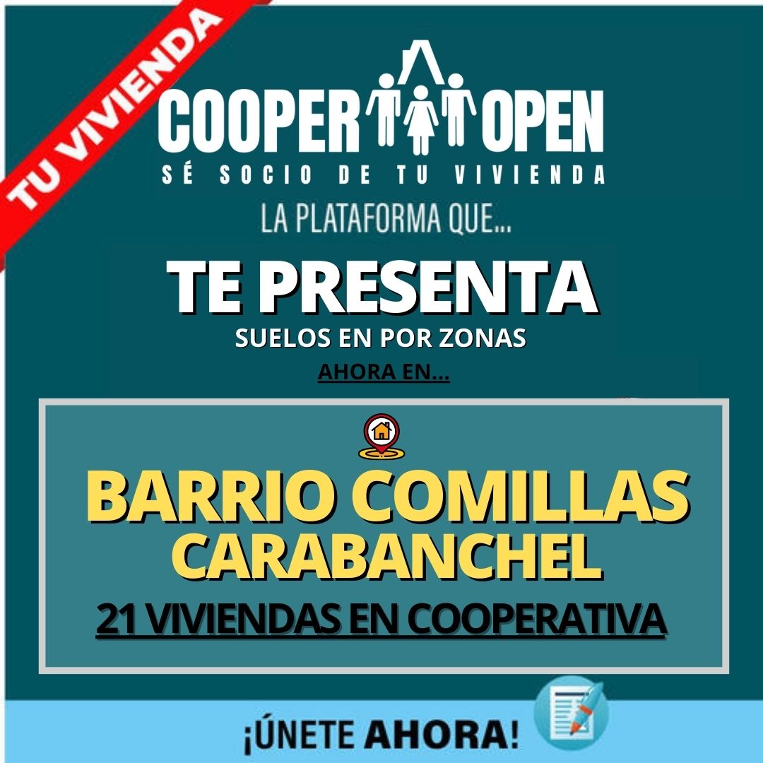 CooperOpen.org / Cooperactivate.org (@cooperactivate) on Twitter photo ๐ฃNUEVO SUELO EN ESTUDIO ENโก๏ธ๐๐๐ซ๐ซ๐ข๐จ ๐๐ ๐๐จ๐ฆ๐ข๐ฅ๐ฅ๐๐ฌ - ๐๐๐ซ๐๐๐๐ง๐๐ก๐๐ฅ (๐๐๐๐ซ๐ข๐).
๐ก๐๐ฌ๐ญ๐ ๐ฉ๐ซ๐จ๐ฒ๐๐๐ญ๐จ ๐ฉ๐ฅ๐๐ง๐ญ๐๐:
21 VIVIENDAS DE RENTA LIBRE
1-2 DORMITORIOS
30 PLAZAS DE GARAJE
๐ cooperopen.org/zona-comillas-โฆ
#carabanchel #viviendas #cooperativa ๐ฃNUEVO SUELO EN ESTUDIO ENโก๏ธ๐๐๐ซ๐ซ๐ข๐จ ๐๐ ๐๐จ๐ฆ๐ข๐ฅ๐ฅ๐๐ฌ - ๐๐๐ซ๐๐๐๐ง๐๐ก๐๐ฅ (๐๐๐๐ซ๐ข๐).
๐ก๐๐ฌ๐ญ๐ ๐ฉ๐ซ๐จ๐ฒ๐๐๐ญ๐จ ๐ฉ๐ฅ๐๐ง๐ญ๐๐:
21 VIVIENDAS DE RENTA LIBRE
1-2 DORMITORIOS
30 PLAZAS DE GARAJE
๐ cooperopen.org/zona-comillas-โฆ
#carabanchel #viviendas #cooperativa