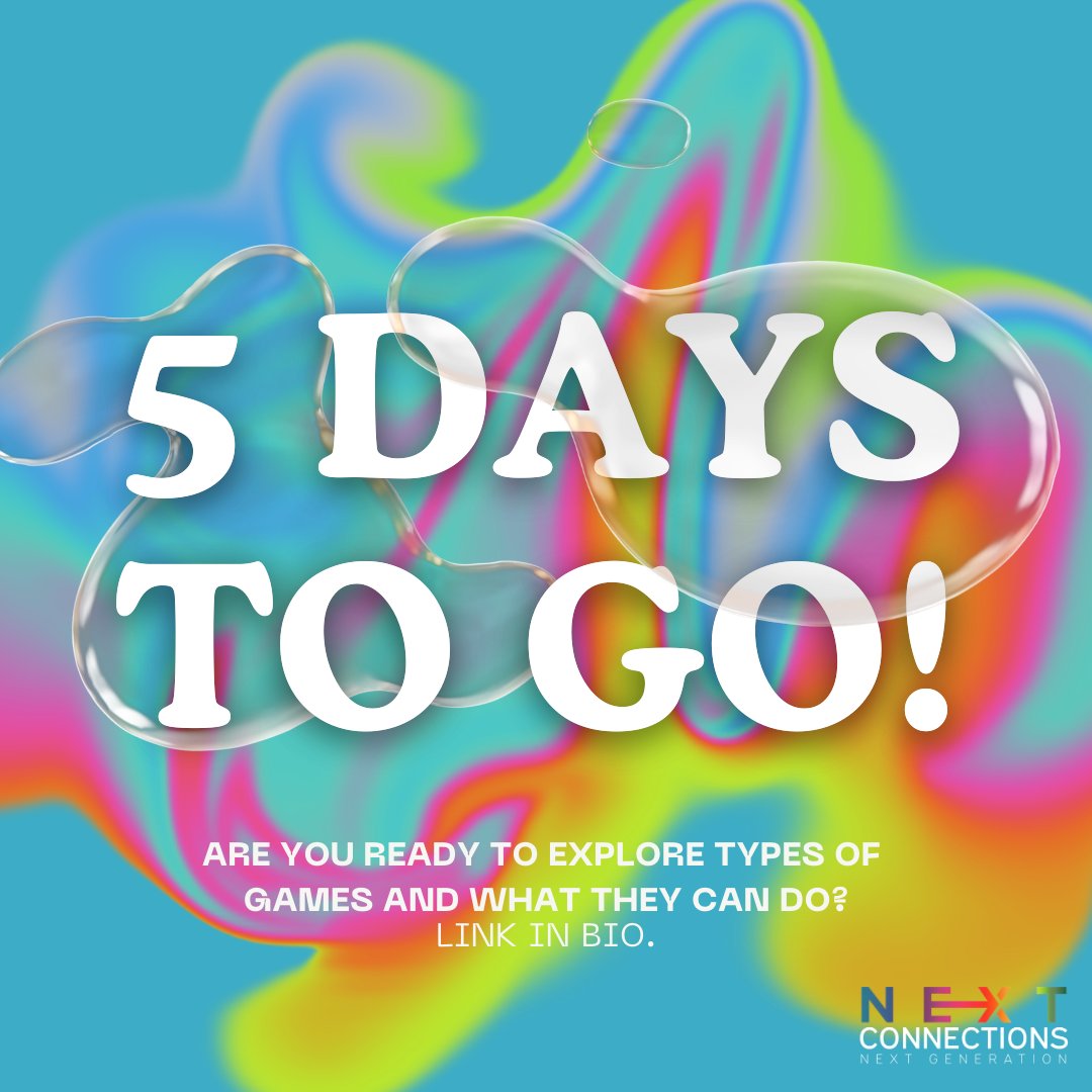 ConnectionsNex1's tweet photo. 5 days to go! Are you ready to explore types of games and what they can do? Sign up at the link in our bio!

#ConnNextGen23 #ConnectionsNextGen #OnWednesdaysWeWargame" https://t.co/TfLzsvPqmI