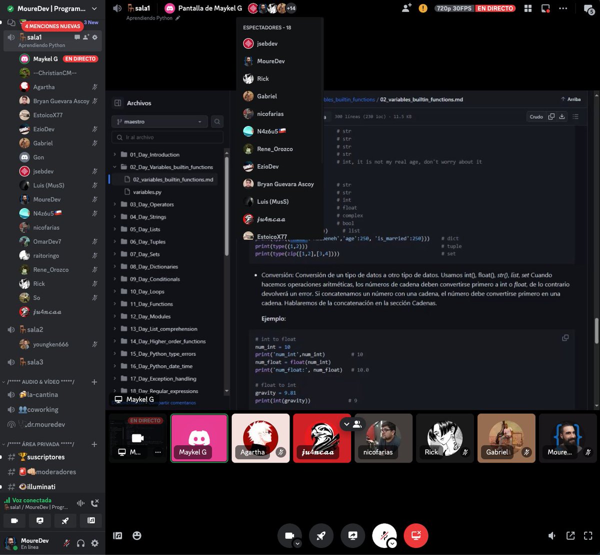 No me acostumbro a entrar en el servidor de Discord y ver cómo la gente se organiza en grupos de estudio y se pone a aprender en comunidad de forma autónoma.

Os esperamos!
discord.gg/mouredev