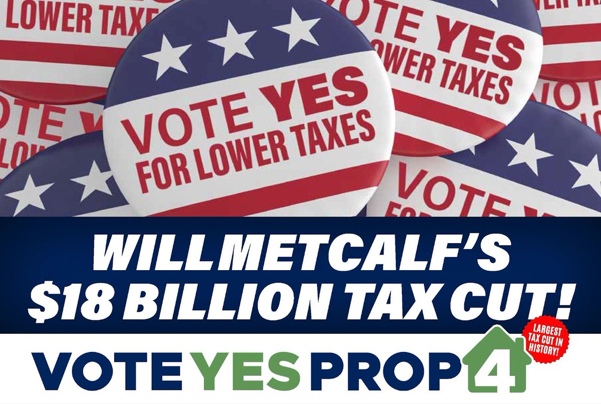 REMINDER: Early Voting for the November constitutional amendment election begins in one week! As the author of Proposition 4, I encourage you to vote YES on Prop 4, the largest tax cut in American history. Click here for details about Proposition 4: willmetcalf.com/vote-for-prop-…