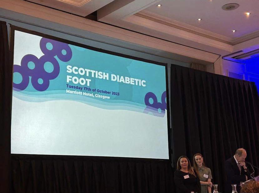 Huge well done and thank you to our advanced specialist podiatrists, Sheryl Braidwood and Eva Milligan, who presented today at the Scottish Diabetic Foot Conference on transferring a podiatry service to WIFI wound classification system 
👏👏 👣 ⭐️ 👣