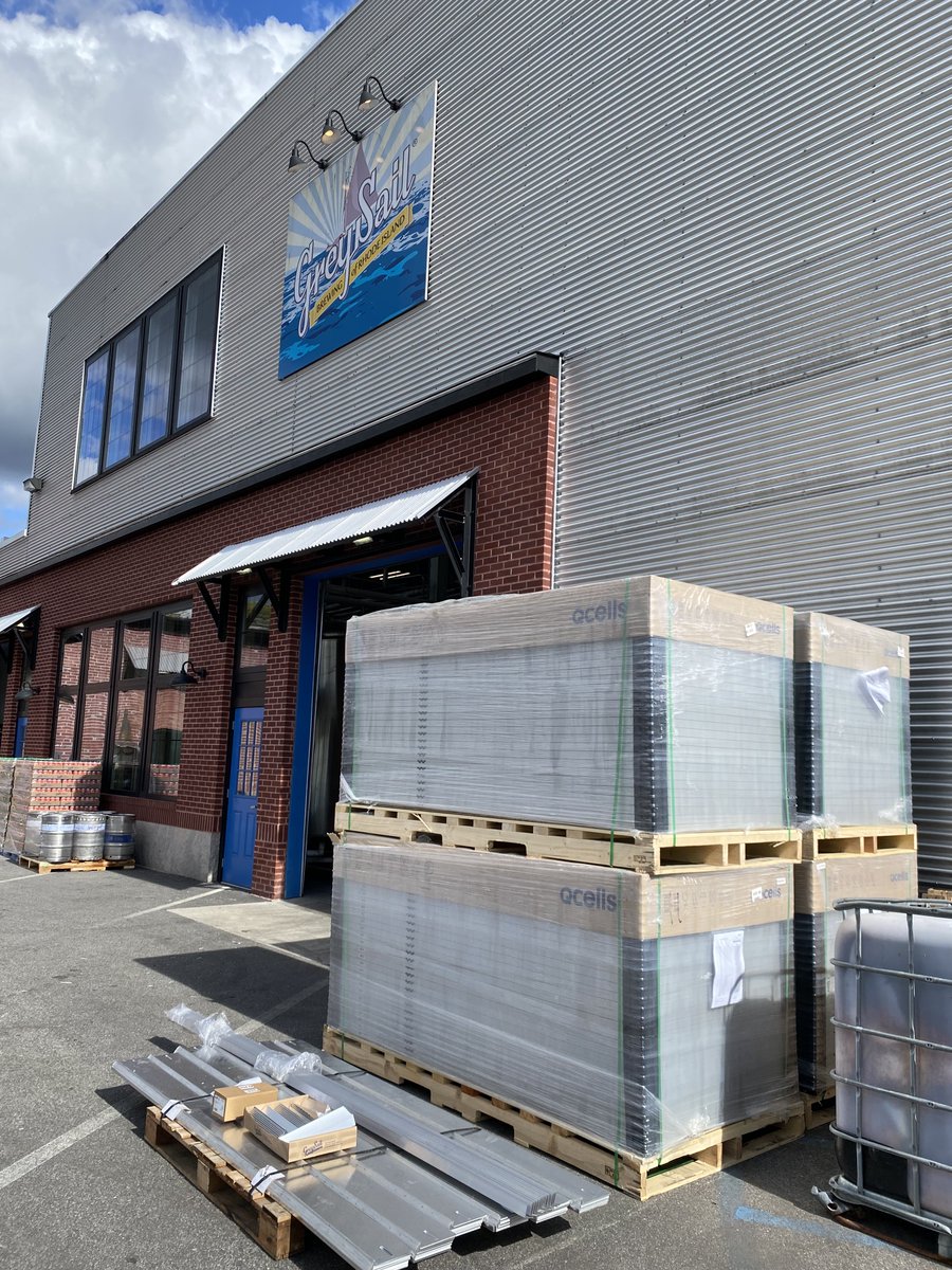 evilSolarGuy (@solarinmass) on Twitter photo Started installation at <a href="/GreySail/">Grey Sail Brewing</a> Brewing in Westerly, Rhode Island today.
50.9 kW of <a href="/Qcells_NA/">Qcells North America</a> modules, <a href="/KBRacking/">KB Racking</a> EconoRack system to hold the modules down, ballast from <a href="/HomeDepot/">The Home Depot</a>, three 13
KW 208V inverters from @froniussolar, and a lift from <a href="/SunbeltRentals/">Sunbelt Rentals</a>. Started installation at <a href="/GreySail/">Grey Sail Brewing</a> Brewing in Westerly, Rhode Island today.
50.9 kW of <a href="/Qcells_NA/">Qcells North America</a> modules, <a href="/KBRacking/">KB Racking</a> EconoRack system to hold the modules down, ballast from <a href="/HomeDepot/">The Home Depot</a>, three 13
KW 208V inverters from @froniussolar, and a lift from <a href="/SunbeltRentals/">Sunbelt Rentals</a>.