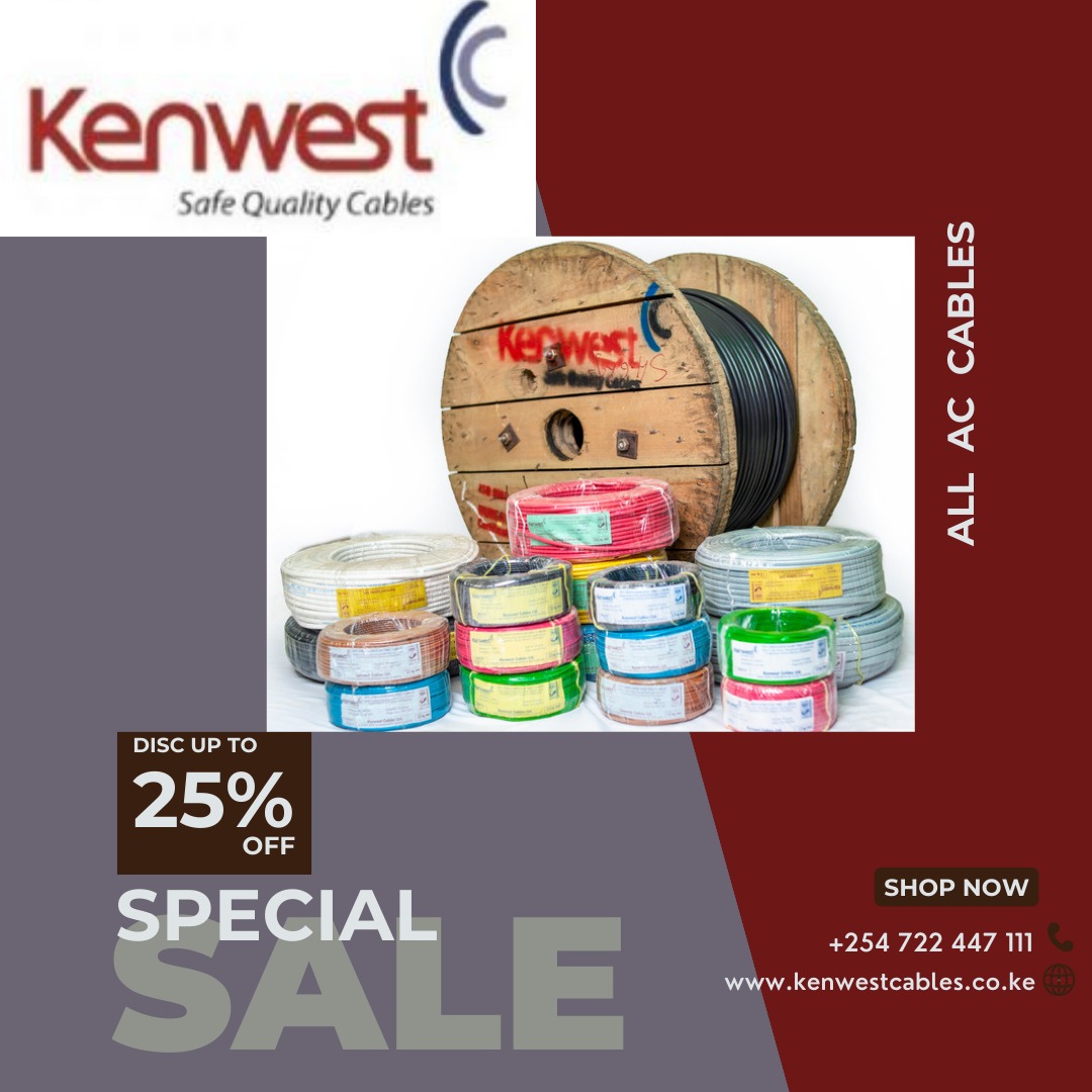 Kenwest_Cables's tweet image. Hot Deals!
Order your AC Cables today and get amazing discounts on your purchase.  
Limited offer: While stock lasts!
To Place Your Order: Call/WhatsApp 0722 447 111
#solarpanels #LightingSolutions #solarfloodlights #solarenergy #solarstreetlighting #solarsolutions #KenwestCables