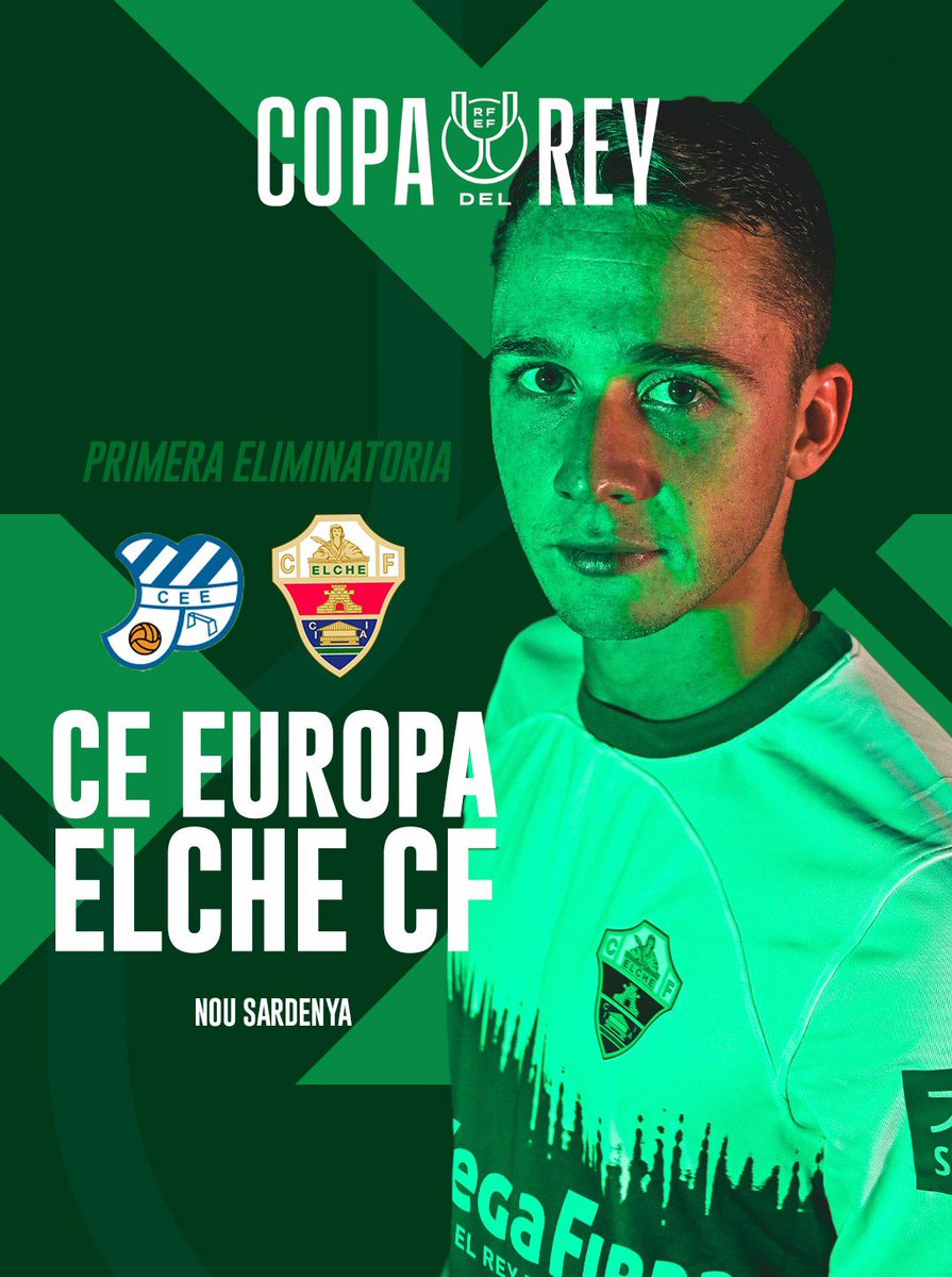Elche Club de Fútbol 🌴💯 (@elchecf) on Twitter photo 🏆 𝙋𝙧𝙞𝙢𝙚𝙧𝙖 𝙚𝙡𝙞𝙢𝙞𝙣𝙖𝙩𝙤𝙧𝙞𝙖
🆚 <a href="/CEEuropa/">Club Esportiu Europa</a>
🗓️ 31 octubre, 1 o 2 de noviembre
🏟️ Nou Sardenya
#CopaDelRey | #MuchoElche 🏆 𝙋𝙧𝙞𝙢𝙚𝙧𝙖 𝙚𝙡𝙞𝙢𝙞𝙣𝙖𝙩𝙤𝙧𝙞𝙖
🆚 <a href="/CEEuropa/">Club Esportiu Europa</a>
🗓️ 31 octubre, 1 o 2 de noviembre
🏟️ Nou Sardenya
#CopaDelRey | #MuchoElche
