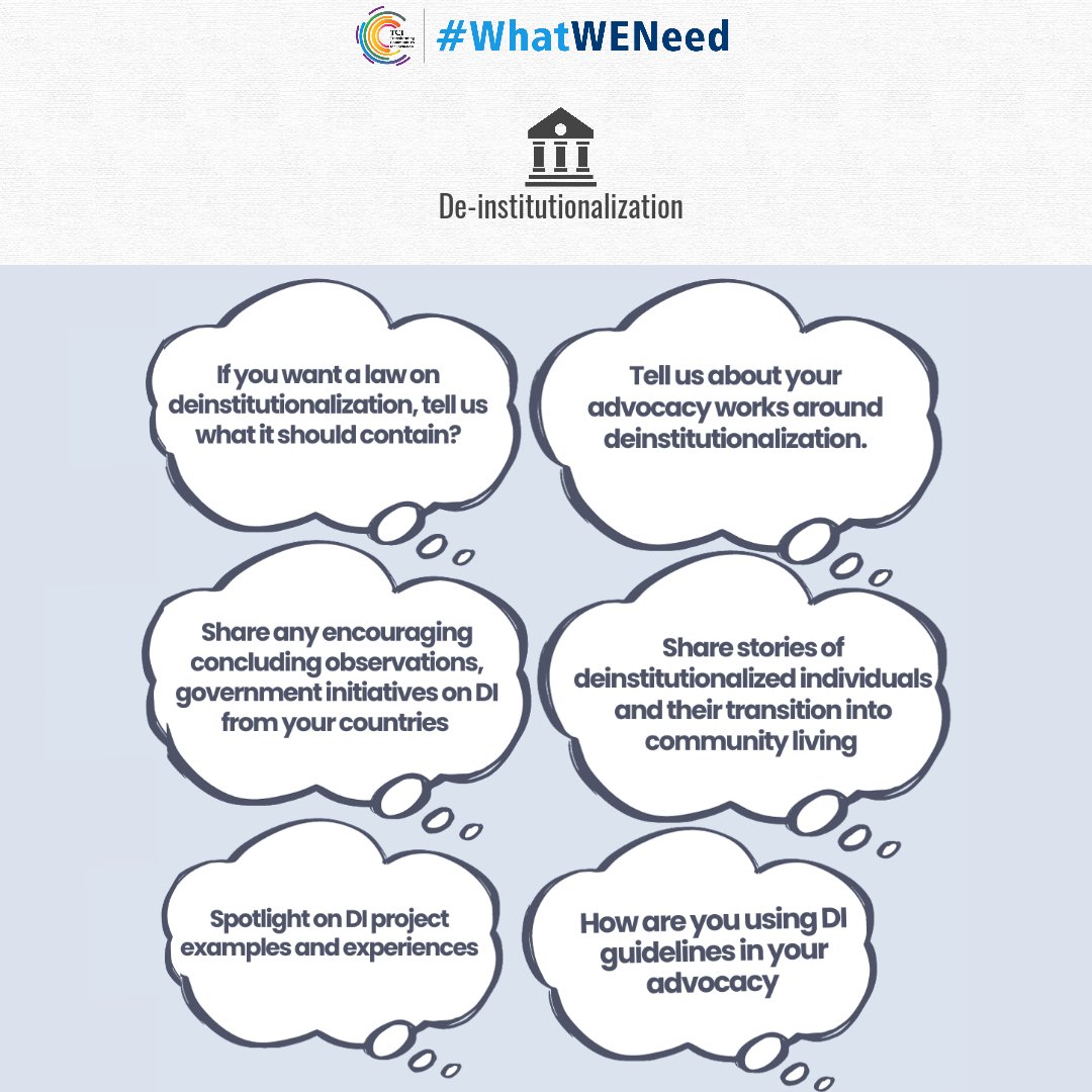 TCI_Global's tweet image. TCI's campaign, #WhatWENeed  2023 is on! We have a voice!!  

We invite you all to make submissions towards this year's thematic #Deinstitutionalization
  
Send your submissions at secretariat@tci-global.org

#ThematicTuesday