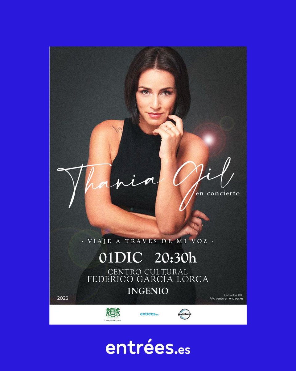 🎶 THANIA GIL. Viaje a través de mi voz 🎶 Con su voz rasgada y melosa, nos canta con mucha alma para llegarnos muy adentro. Una experiencia para los sentidos.

📅 Viernes, 1/12 - 20:30
📍 Centro Cultural Federico García Lorca, Gran Canaria

Entradas 🎟️ entrees.es/evento/viaje-a…
