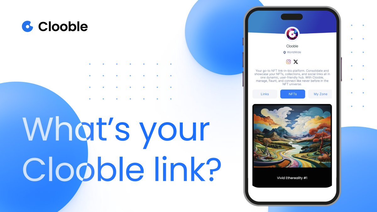 🔥 Tired of sharing #NFTs, Collections, and Social links?

🎨 Consolidate your NFTs, collections, and social links all in one vibrant space.

Got your Clooble link? 🔗 Create now: app.clooble.io/signup