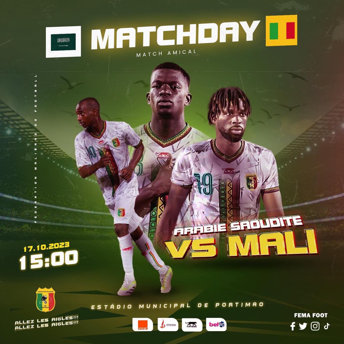 AiglesDuMali1's tweet photo. #Jour2Match:
#Mali 🆚 Arabie-Saoudite.
#UnMaliQuiGagneEnsemble https://t.co/jSYvWQvFPC