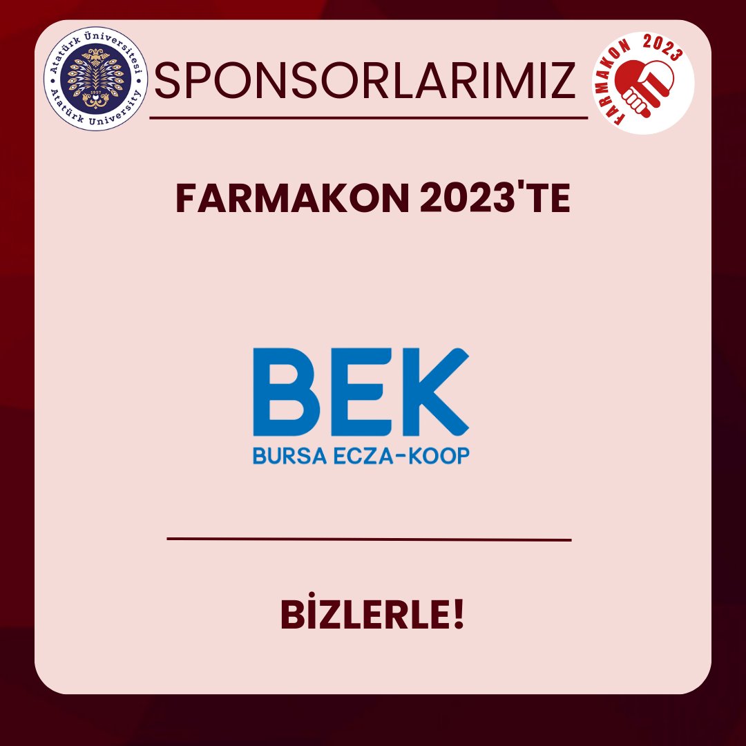 Farmakon2023's tweet photo. Atatürk Üniversitesi Eczacılık Fakültesi olarak bu sene VII.'sini düzenlediğimiz Farmakon Ulusal Eczacılık Fakültesi Öğrenci Kongresi'nde Bursa Eczacılar Kooperatifi (BEK) bizlerle🙏
#HiçBitmesinİstenenSerüven
#Farmakon2023 https://t.co/0IqNO6Ug3Q