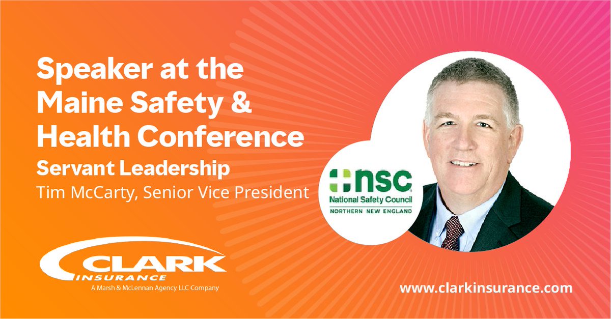 Tim McCarty is speaking at this week's ME Safety &amp; Health Conference, offering insights into what Servant Leadership is, how it positively impacts safety outcomes, and how to get started. <a href="/NSCsafety/">National Safety Council</a> 

Learn more about our Safety &amp; Risk Consulting services: clarkinsurance.com/safety-risk-co…