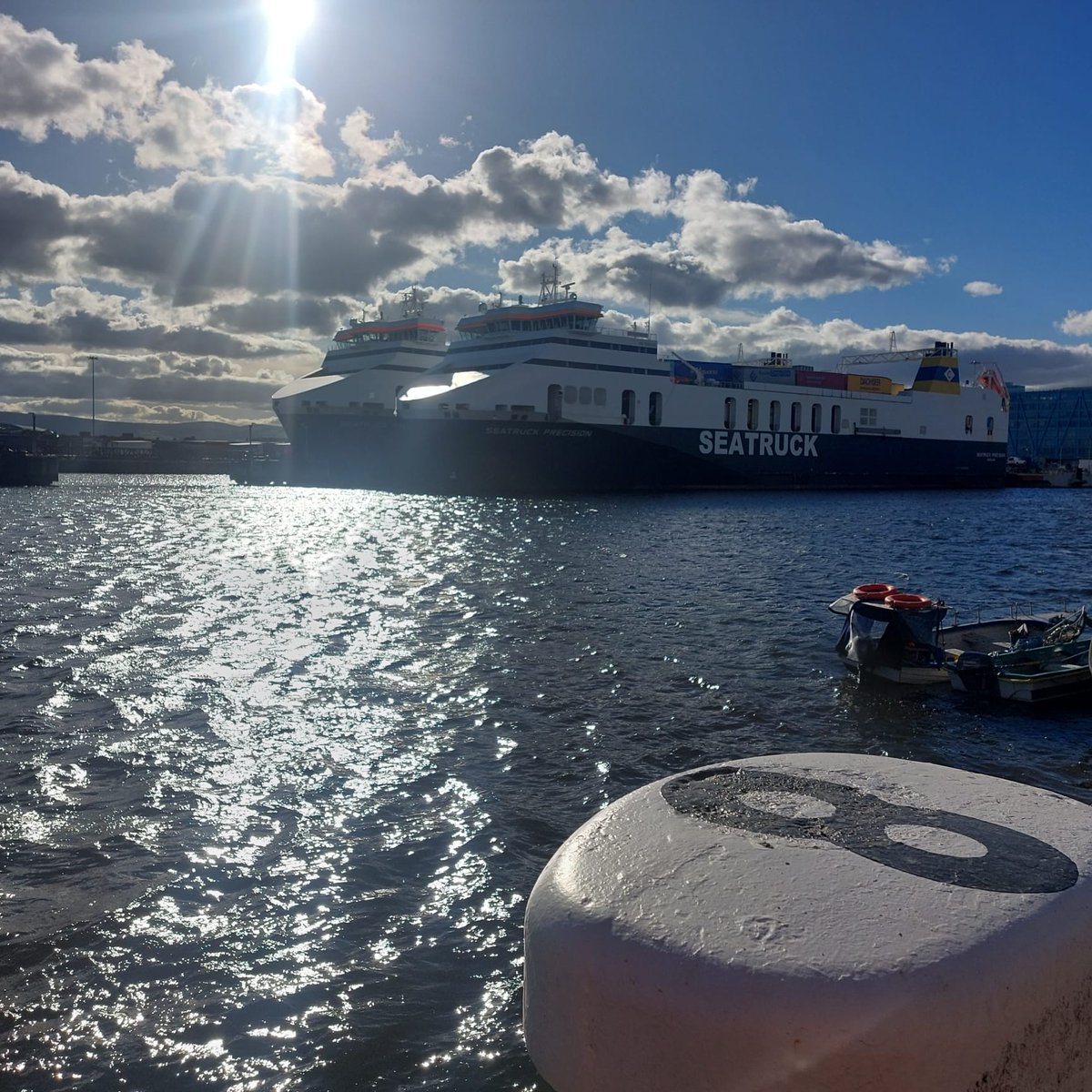 Dublin Port (@dublinportco) on Twitter photo Morning reflections🚢 🚢RoRo operations in full swing with <a href="/SeatruckFerries/">Seatruck Ferries</a> Precision & Progress docked at the Cross Berth Quay RoRo jetty. The 273m long Ro-Ro Jetty which forms a critical element of the overall ABR project was completed in 2019 ⬇️ Morning reflections🚢 🚢RoRo operations in full swing with <a href="/SeatruckFerries/">Seatruck Ferries</a> Precision & Progress docked at the Cross Berth Quay RoRo jetty. The 273m long Ro-Ro Jetty which forms a critical element of the overall ABR project was completed in 2019 ⬇️