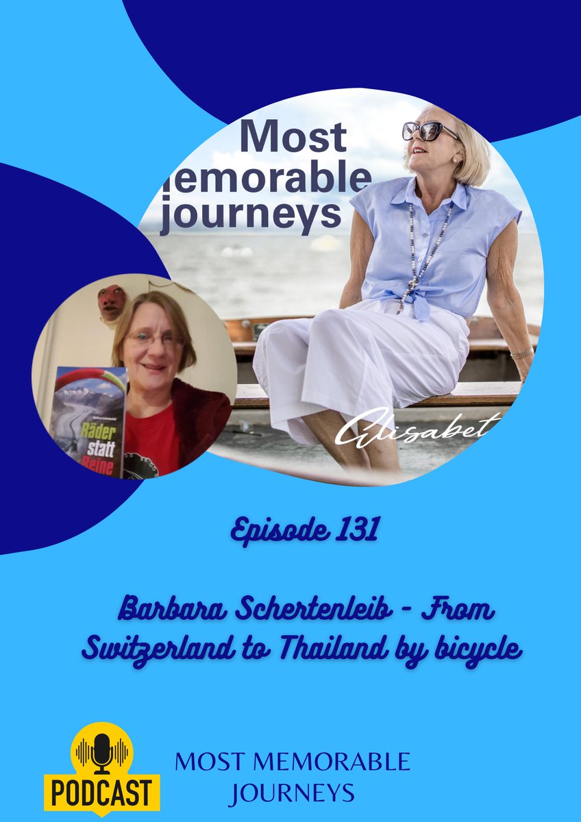 exinal's tweet photo. Episode 131 - Barbara Schertenleib - From Switzerland to Thailand by bicycle 

Apple podcast for IPhone 
 https://t.co/JE0LM5dey5

Spotify for Android
 https://t.co/PLEQFjxZXR https://t.co/4O9xuHq2W5