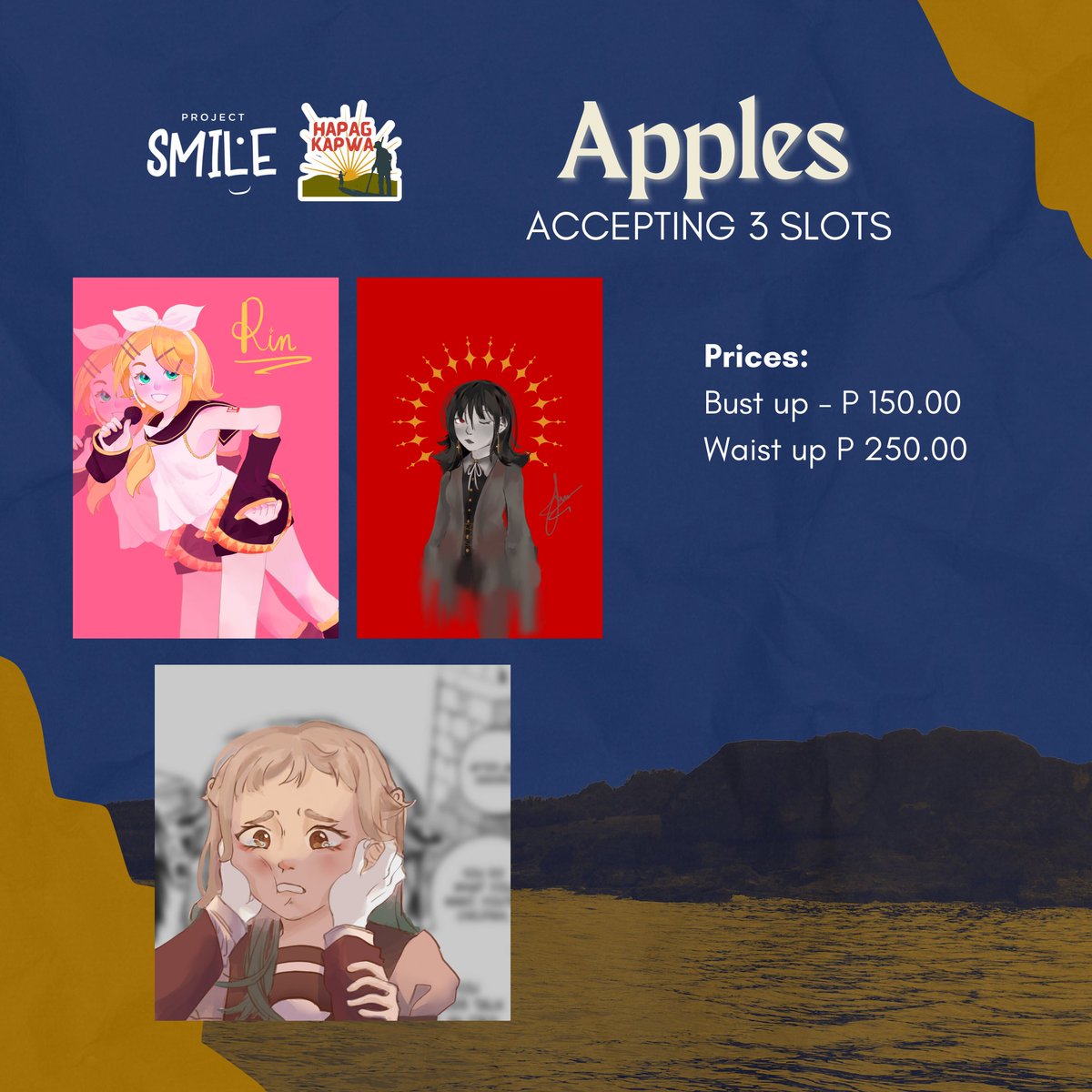ProjectSMILE_PH's tweet photo. So what are you waiting for? Avail of a commission from any of our artists below at https://t.co/FtyYWTpuwu

(3/4) https://t.co/GxWJAk809S