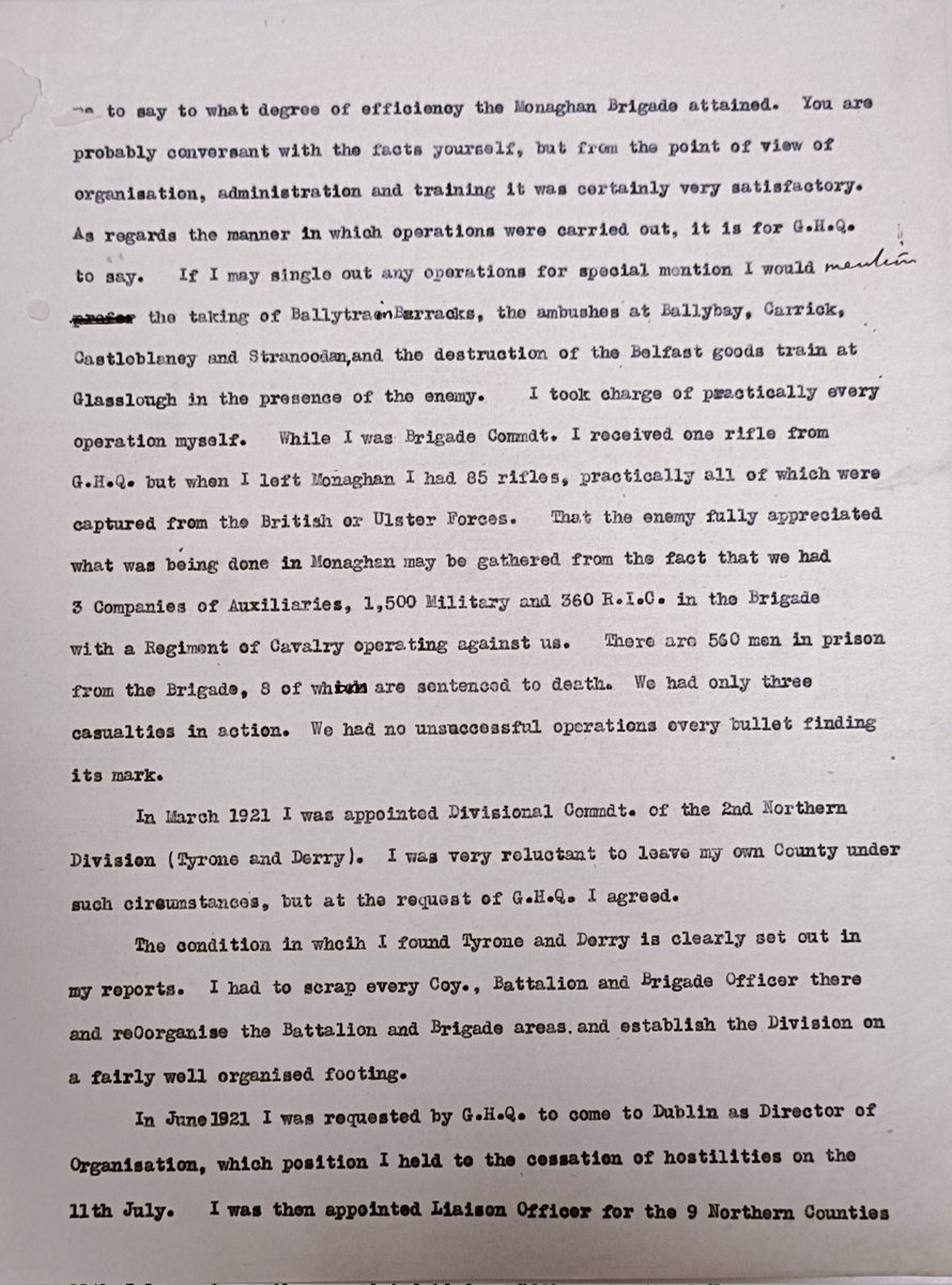JordanNiamh's tweet photo. Eoin O'Duffy's response to Minister for Defense, Cathal Brugha declining the position as Director of Organisation. Nov 1921
'I am reluctantly compelled to interpret the reduction in rank as a personal slight and a grave dishonor which I submit I do not deserve'. 
@ucdarchives https://t.co/t2DWDHQVyu
