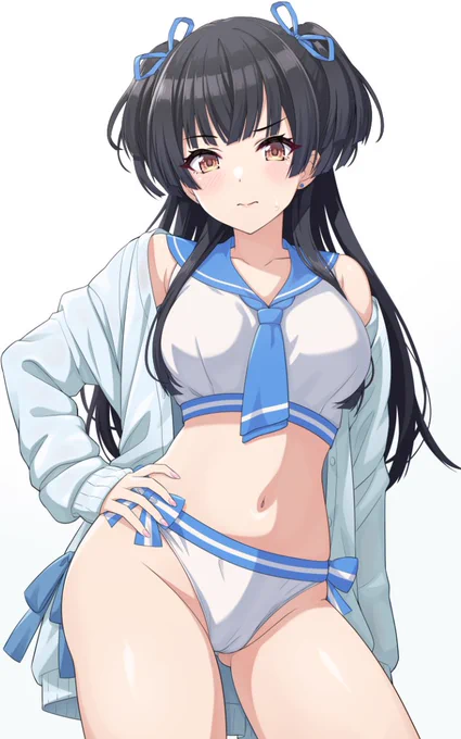 「伝統だか何だか知らないけどほんとあんたたちってこういうの好きよね…」とぼやきながらもセーラーミズギカーディガンを着てくれる冬優子さん 